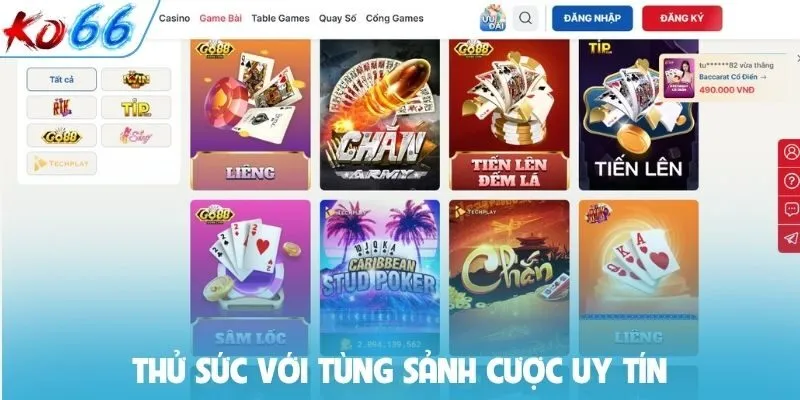 Thử sức với tùng sảnh cược uy tín